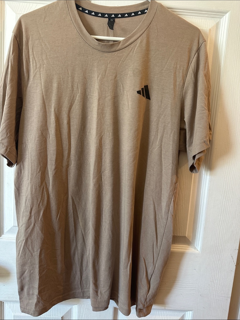 adidas Men's Beige Crew Neck Short Sleeve Tee